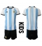 Argentina Home Stadium Replica Jersey Kids World Cup 2022 Short Sleeves (+ pants)