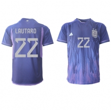 Argentina Lautaro Martinez #22 Away Stadium Replica Jersey World Cup 2022 Short Sleeves