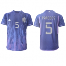 Argentina Leandro Paredes #5 Away Stadium Replica Jersey World Cup 2022 Short Sleeves