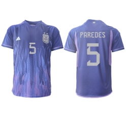 Argentina Leandro Paredes #5 Away Stadium Replica Jersey World Cup 2022 Short Sleeves