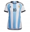 Argentina Lionel Messi #10 Home Stadium Replica Jersey Women World Cup 2022 Short Sleeves