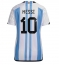 Argentina Lionel Messi #10 Home Stadium Replica Jersey Women World Cup 2022 Short Sleeves