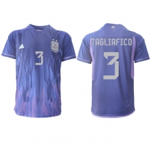 Argentina Nicolas Tagliafico #3 Away Stadium Replica Jersey World Cup 2022 Short Sleeves