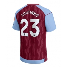 Aston Villa Philippe Coutinho #23 Home Stadium Replica Jersey 2023-24 Short Sleeves