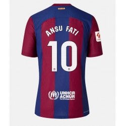 Barcelona Ansu Fati #10 Home Stadium Replica Jersey Women 2023-24 Short Sleeves