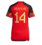 Belgium Dries Mertens #14 Home Stadium Replica Jersey Women World Cup 2022 Short Sleeves