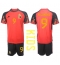 Belgium Romelu Lukaku #9 Home Stadium Replica Jersey Kids World Cup 2022 Short Sleeves (+ pants)