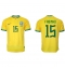 Brazil Fabinho #15 Home Stadium Replica Jersey World Cup 2022 Short Sleeves