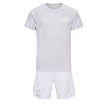 Denmark Away Stadium Replica Jersey Kids World Cup 2022 Short Sleeves (+ pants)