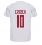 Denmark Christian Eriksen #10 Away Stadium Replica Jersey World Cup 2022 Short Sleeves