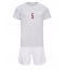 Denmark Joakim Maehle #5 Away Stadium Replica Jersey Kids World Cup 2022 Short Sleeves (+ pants)