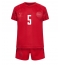 Denmark Joakim Maehle #5 Home Stadium Replica Jersey Kids World Cup 2022 Short Sleeves (+ pants)