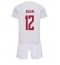 Denmark Kasper Dolberg #12 Away Stadium Replica Jersey Kids World Cup 2022 Short Sleeves (+ pants)