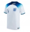 England Jack Grealish #7 Home Stadium Replica Jersey World Cup 2022 Short Sleeves