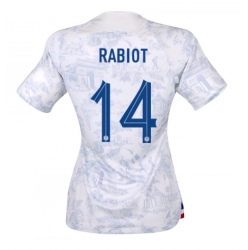 France Adrien Rabiot #14 Away Stadium Replica Jersey Women World Cup 2022 Short Sleeves