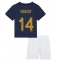 France Adrien Rabiot #14 Home Stadium Replica Jersey Kids World Cup 2022 Short Sleeves (+ pants)
