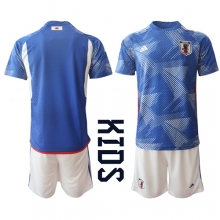 Japan Home Stadium Replica Jersey Kids World Cup 2022 Short Sleeves (+ pants)