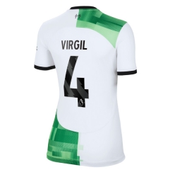 Liverpool Virgil van Dijk #4 Away Stadium Replica Jersey Women 2023-24 Short Sleeves