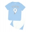 Manchester City Erling Haaland #9 Home Stadium Replica Jersey Kids 2023-24 Short Sleeves (+ pants)