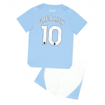 Manchester City Jack Grealish #10 Home Stadium Replica Jersey Kids 2023-24 Short Sleeves (+ pants)