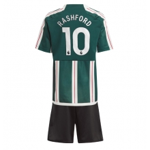 Manchester United Marcus Rashford #10 Away Stadium Replica Jersey Kids 2023-24 Short Sleeves (+ pants)