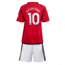 Manchester United Marcus Rashford #10 Home Stadium Replica Jersey Kids 2023-24 Short Sleeves (+ pants)