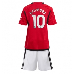 Manchester United Marcus Rashford #10 Home Stadium Replica Jersey Kids 2023-24 Short Sleeves (+ pants)