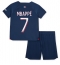 Paris Saint-Germain Kylian Mbappe #7 Home Stadium Replica Jersey Kids 2023-24 Short Sleeves (+ pants)
