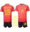 Spain Jordi Alba #18 Home Stadium Replica Jersey Kids World Cup 2022 Short Sleeves (+ pants)